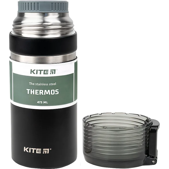 Поильник-непроливайка Kite термос 473 мл, черный (K21-320-03)