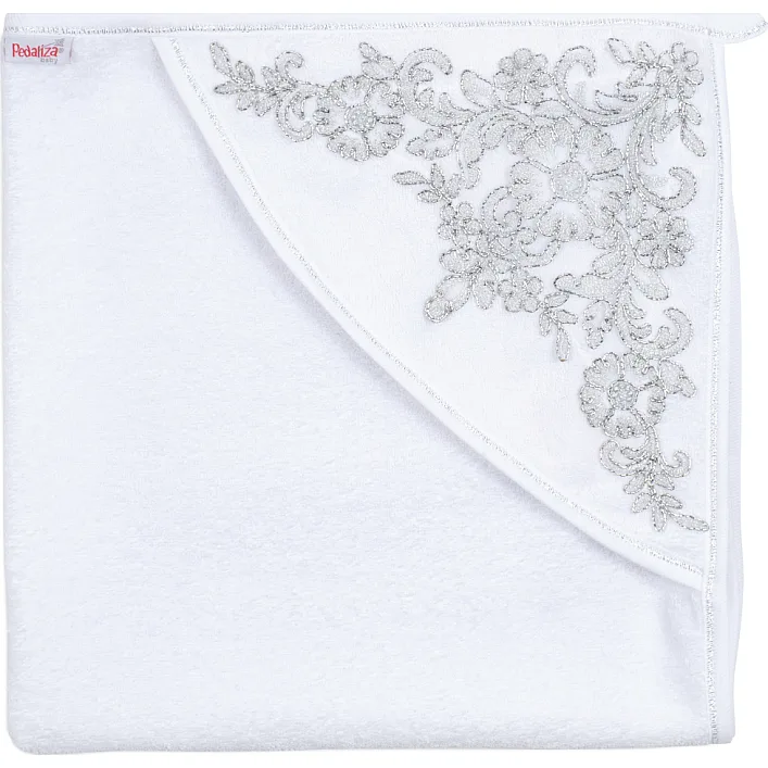 Крыжма детская Pedaliza с серебряной вишивкой (291-white)