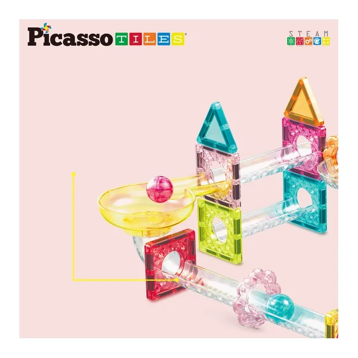Конструктор Picasso магнітний Tiles Mini Diamond Marble Run Track Set 60 деталей (817338028299)