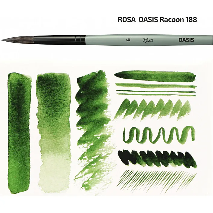 Кисточка для рисования Rosa Енот круглый OASIS 188, № 0 (4823098516965)