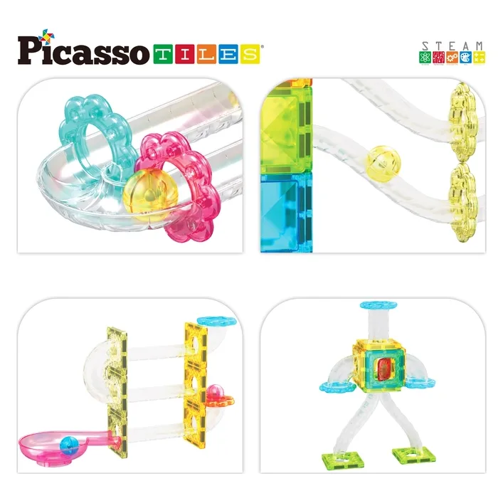 Конструктор Picasso магнітний Tiles Mini Diamond Marble Run Track Set 60 деталей (817338028299)