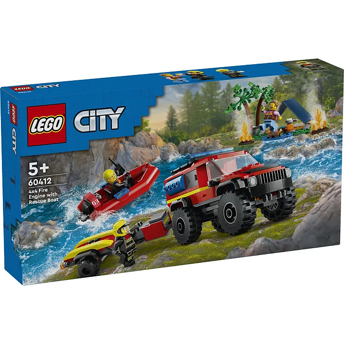 Конструктор LEGO City Пожежний позашляховик з рятувальним човном 301 деталей (60412)