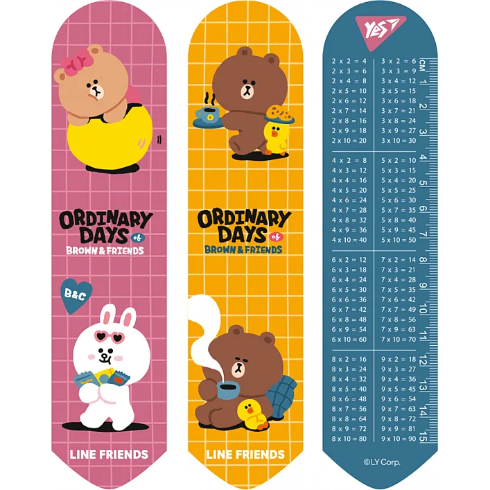 Закладки для книг Yes 2D Line Friends brown (708137)