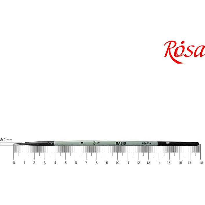 Кисточка для рисования Rosa Енот круглый OASIS 188, № 0 (4823098516965)