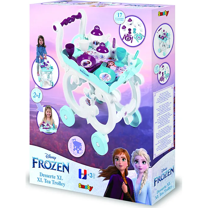 Ігровий набір Smoby Toys Візок Фроузен-2 Знімна таця і сервіз 17 аксесуарів (310517)