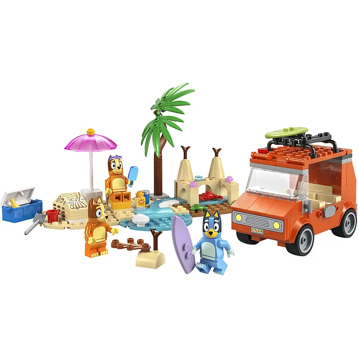 Конструктор LEGO Bluey Пляж и семейная поездка на автомобиле Блуи (11202)