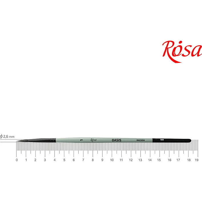 Кисточка для рисования Rosa Енот круглый OASIS 188, № 1 (4823098517016)