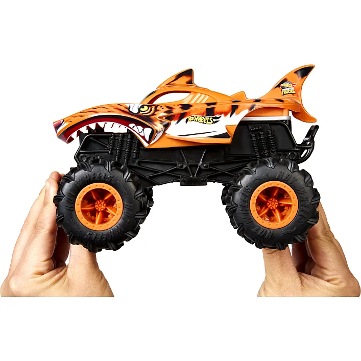 Радіокерована іграшка Hot Wheels Автомодель Monster Trucks Тигроакула 1:24 (HNV03)