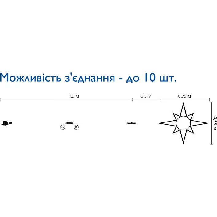 Гірлянда Delux Motif flash Star 65 х 75 см білий IP44 EN (90012985)