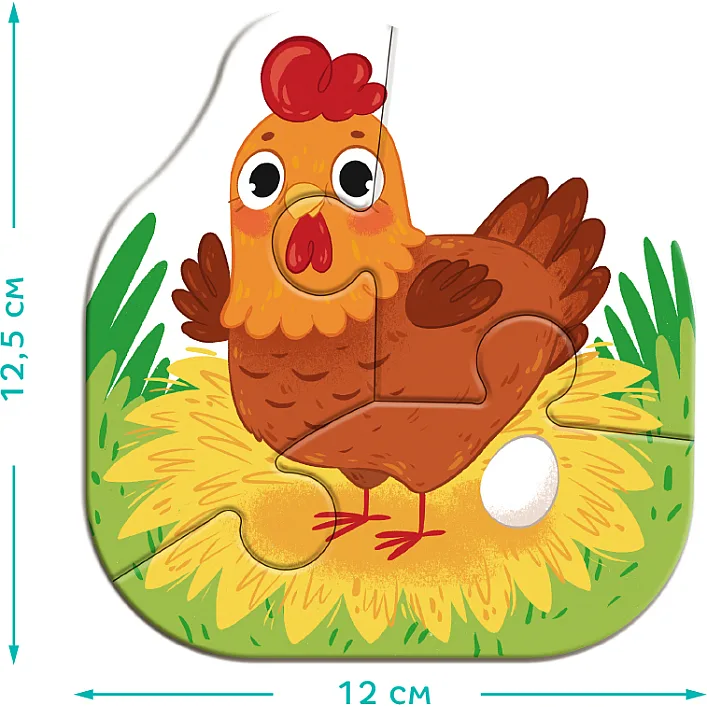 Пазл DoDo 4 в 1 Baby puzzle. Сільські тварини (300686)