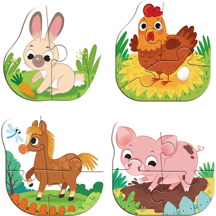Пазл DoDo 4 в 1 Baby puzzle. Сільські тварини (300686)