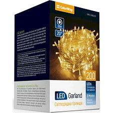 Гирлянда ColorWay LED 200 20м 8 функций теплый цвет 220V (CW-G-200L20V)