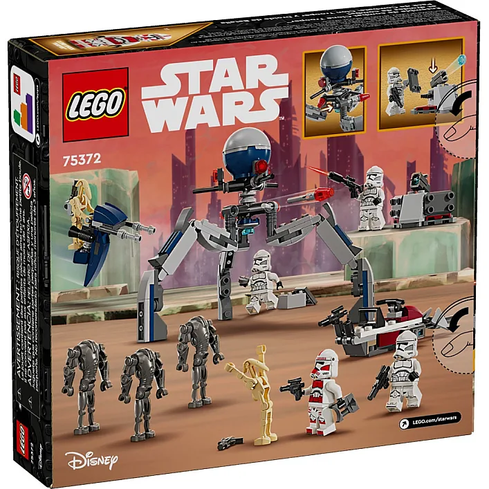 Конструктор LEGO Star Wars Клоны-пехотинцы и Боевой дроид. Боевой набор 215 деталей (75372)