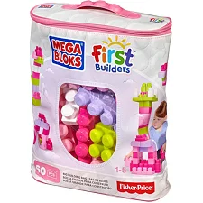Конструктор Mega Bloks розовый в мешке 60 деталей (DCH54)