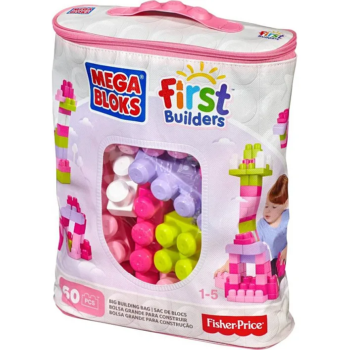 Конструктор Mega Bloks розовый в мешке 60 деталей (DCH54)
