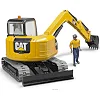 Спецтехніка Bruder Міні-екскаватор Cat з будівельником 1:16 (02466)