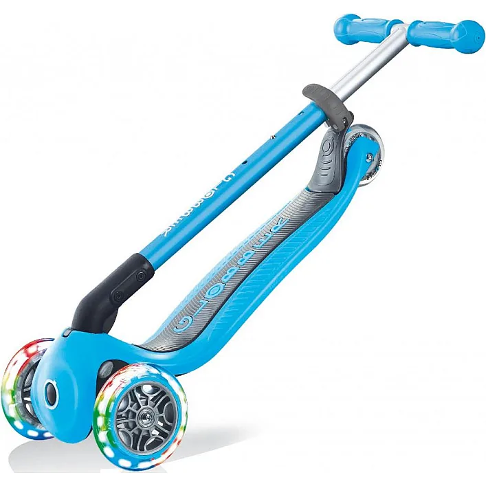 Самокат Globber Primo Foldable Lights Led голубой (432-101-2)