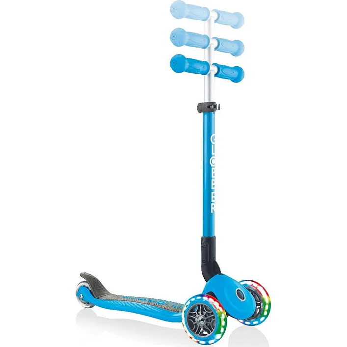 Самокат Globber Primo Foldable Lights Led голубой (432-101-2)