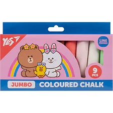 Мел Yes цветные Line Friends 9 шт JUMBO (400502)