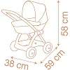 Коляска для ляльок Smoby Baby Nurse Теракотова пудра, люлька з корзиною, 18 міс.+ (7600254124)