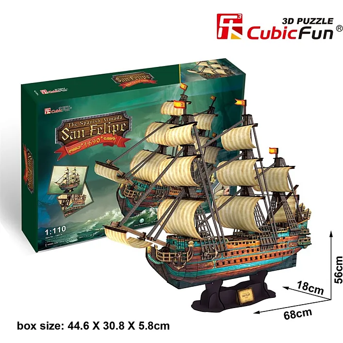 Пазл Cubic Fun Тривимірна головоломка-конструктор Іспанська Армада Сан Феліпе (T4017h)