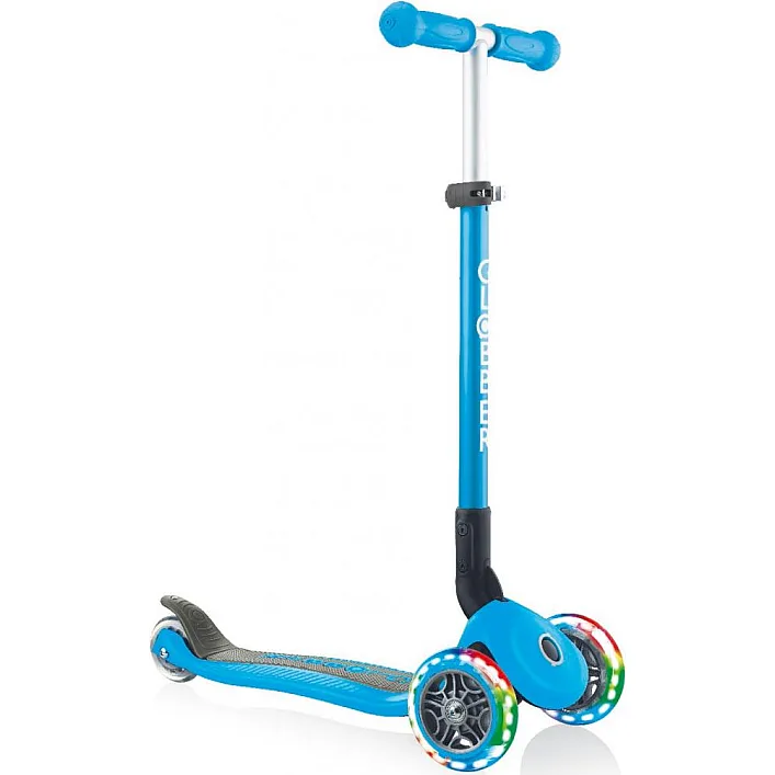 Самокат Globber Primo Foldable Lights Led голубой (432-101-2)