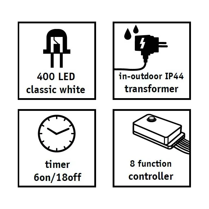 Гірлянда Luca Lighting кластер срібна струна, 15 м, теплий білий (8718861852677)