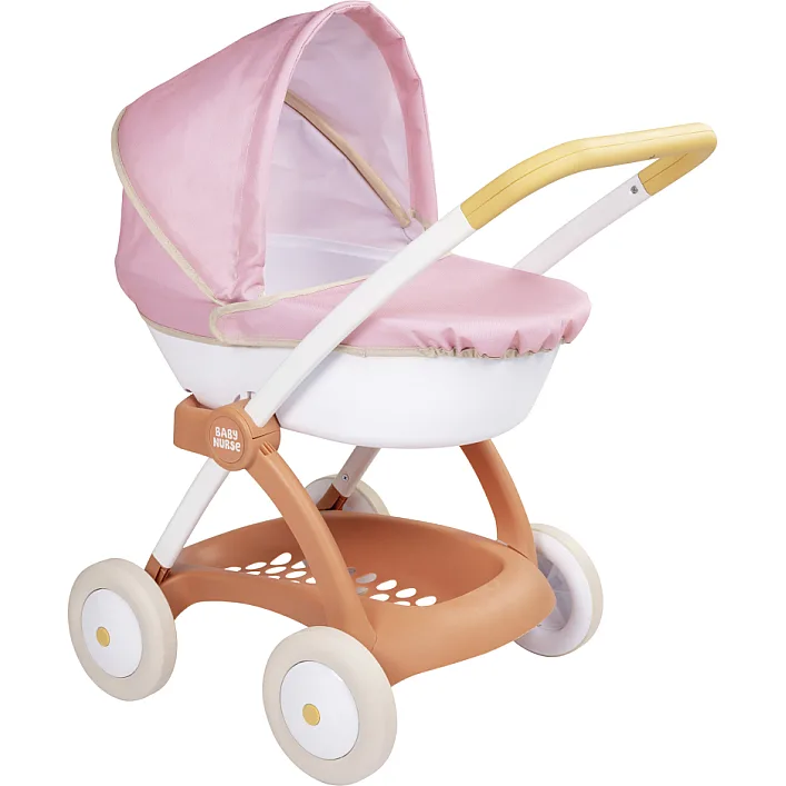 Коляска для ляльок Smoby Baby Nurse Теракотова пудра, люлька з корзиною, 18 міс.+ (7600254124)