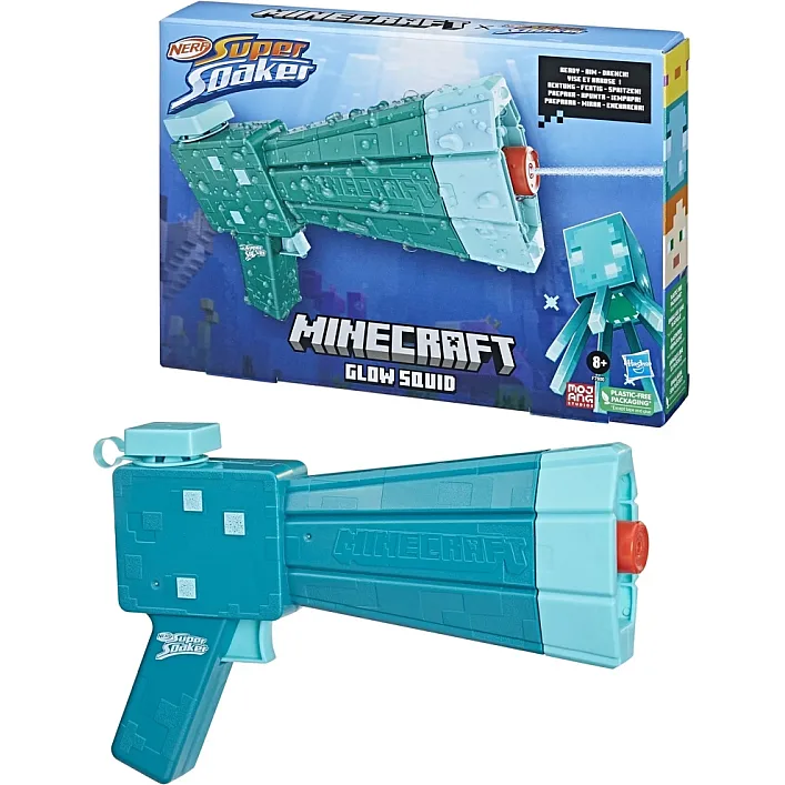 Іграшкова зброя Hasbro Nerf Водний бластер Майнкрафт Глоу Сквід (F7600)