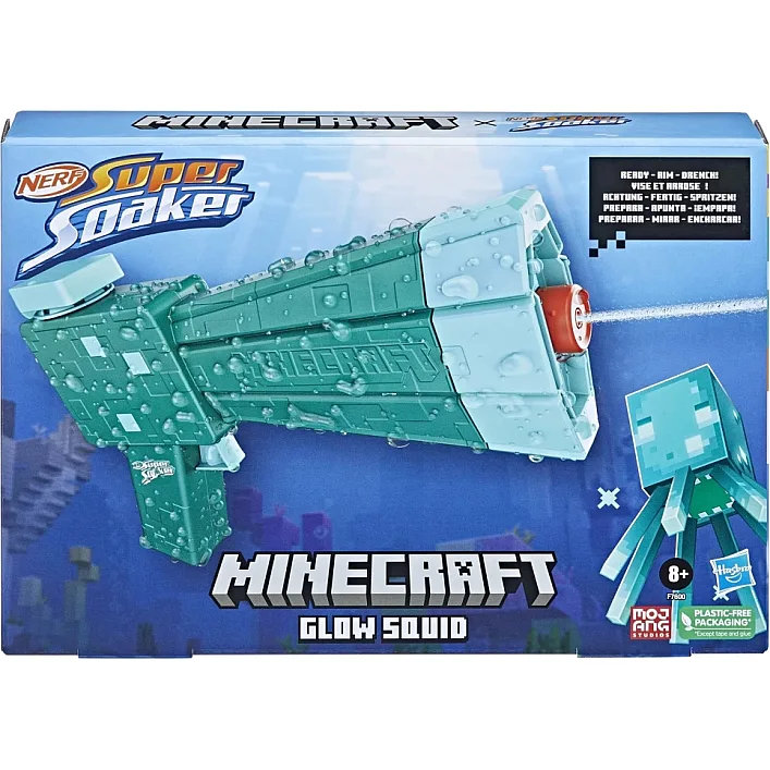 Іграшкова зброя Hasbro Nerf Водний бластер Майнкрафт Глоу Сквід (F7600)