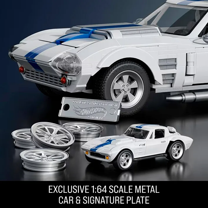 Машина Hot Wheels Brick Shop Elite Corvette Grand Sport 918 деталей (JGR31)