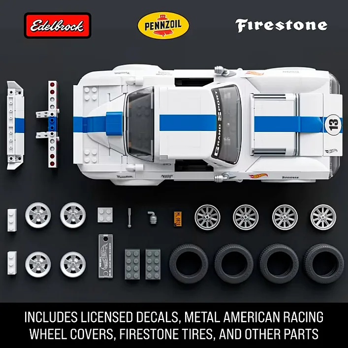 Машина Hot Wheels Brick Shop Elite Corvette Grand Sport 918 деталей (JGR31)