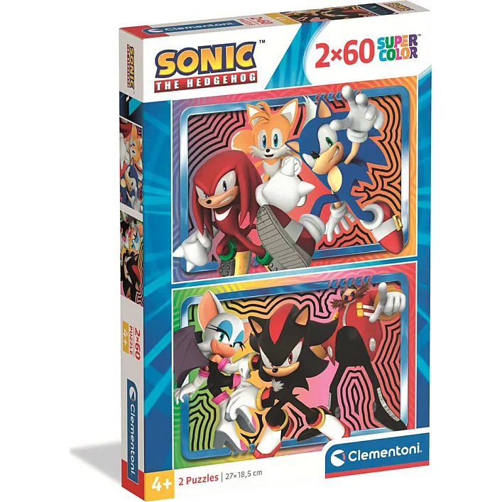 Пазл Clementoni 2 в 1 Sonic, 2 по 60 елементів (24821)