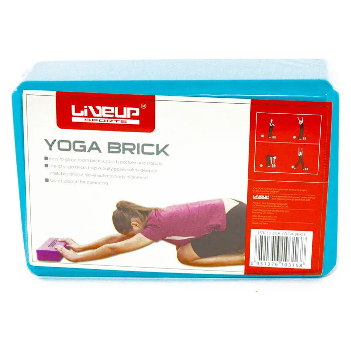 Блок для йоги LiveUp EVA Brick Уні 22,9 x 15,2 x 7,6см Синій (LS3233A-b)