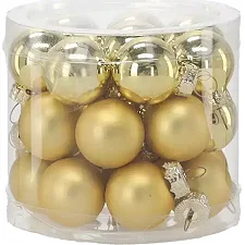 Елочная игрушка Chomik скляні кульки 24 шт, 2,5 см, золотисті (5900779882126_1)