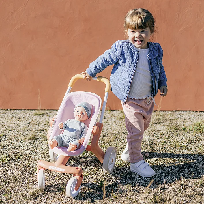 Коляска для ляльок Smoby Baby Nurse Теракотова пудра. Прогулянка, з поворотними колесами, 18 міс + (7600251224)