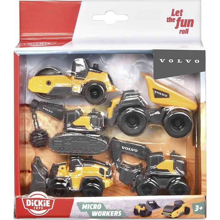 Спецтехніка Dickie Toys Вольво. Мікроробітники, 5 машин (3722008)