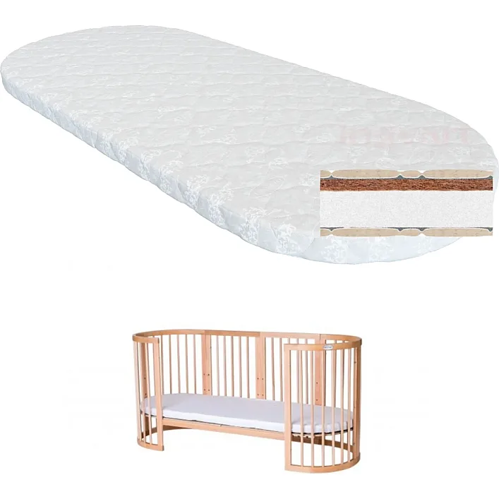 Матрац для дитячого ліжечка Ingvart Smart Bed Oval кокос+поролон, 60х72 см (2100083000008)