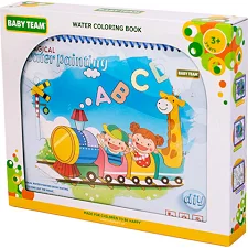 Развивающая игрушка Baby Team Книжечка-раскраска водная Паровозик (9030_паровозик_с_буквами)