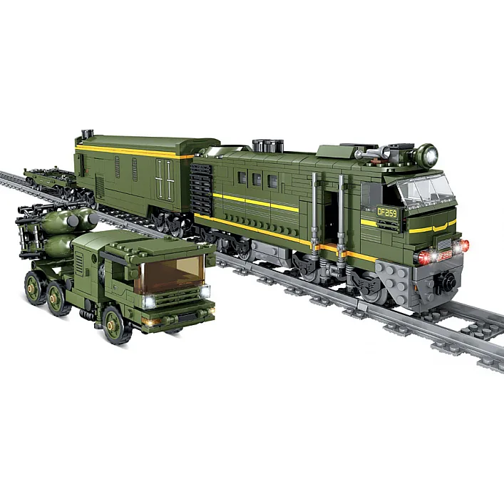 Конструктор ZIPP Toys Поезд DF2159 с рельсами, зеленый на радиоуправлении (98252)