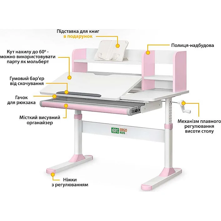 Парта ErgoKids TH-330 Pink (TH-330 W/PN)