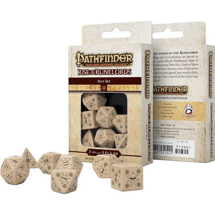 Набор кубиков для настольных игр Q-Workshop Pathfinder Rise of Runelords Dice Set (7 шт) (SPAT18)