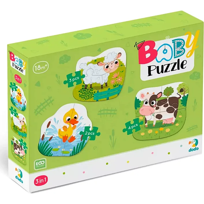 Пазл DoDo 3 в 1 Сільські тварини (300393)