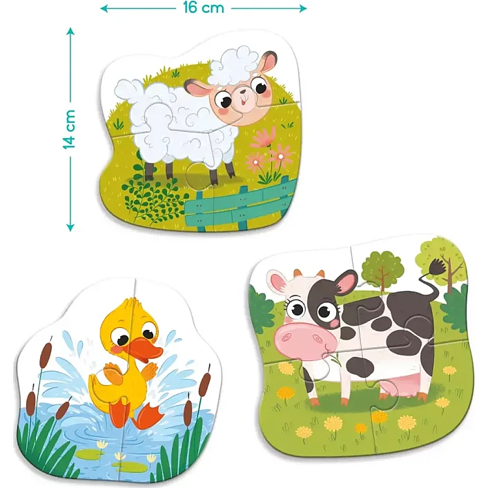 Пазл DoDo 3 в 1 Сільські тварини (300393)