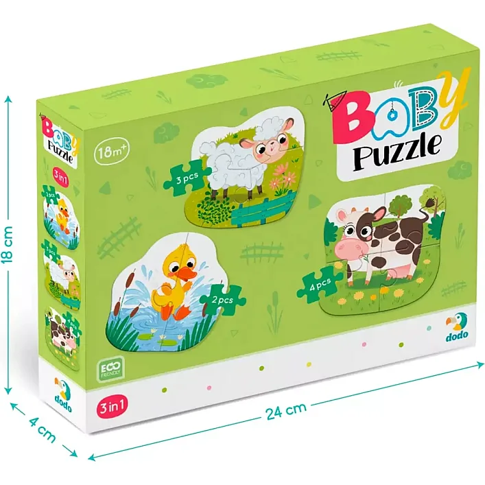 Пазл DoDo 3 в 1 Сільські тварини (300393)