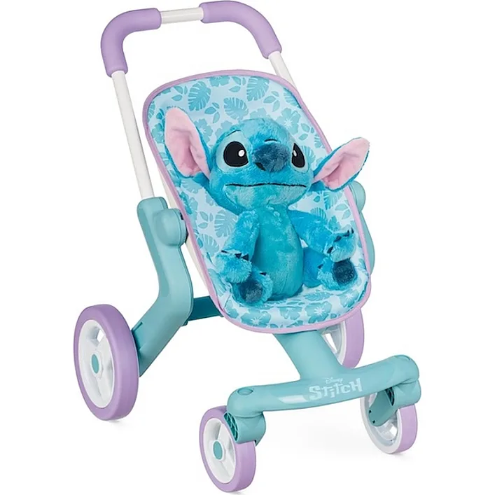Коляска для ляльок Smoby Стіч. Прогулянка, з поворотними колесами та м'якою іграшкою (7600251225)