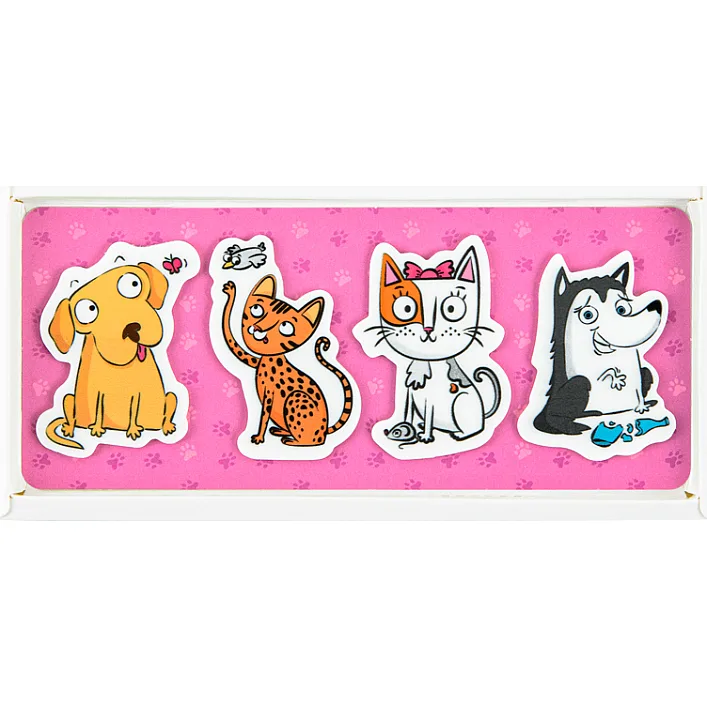 Закладки для книг Kite пластиковые Pets 4x20 шт, 35х50 мм (K22-479-5)