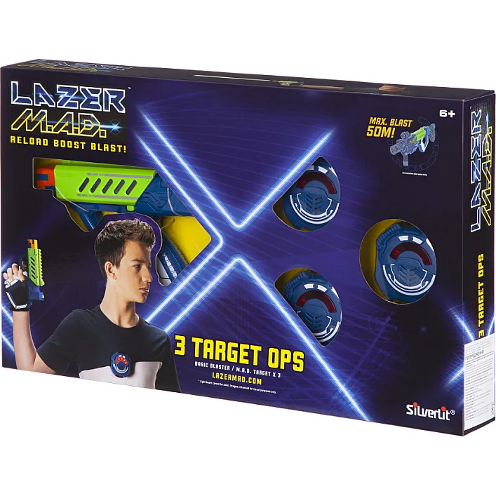 Игрушечное оружие Silverlit Lazer M.A.D. Тренировочный набор (1 бластер, 3 мишени) (LM-86846)