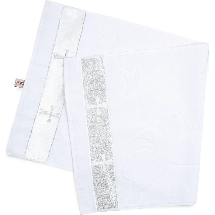 Крыжма детская Pedaliza с серебряной тесьмой (880-white)