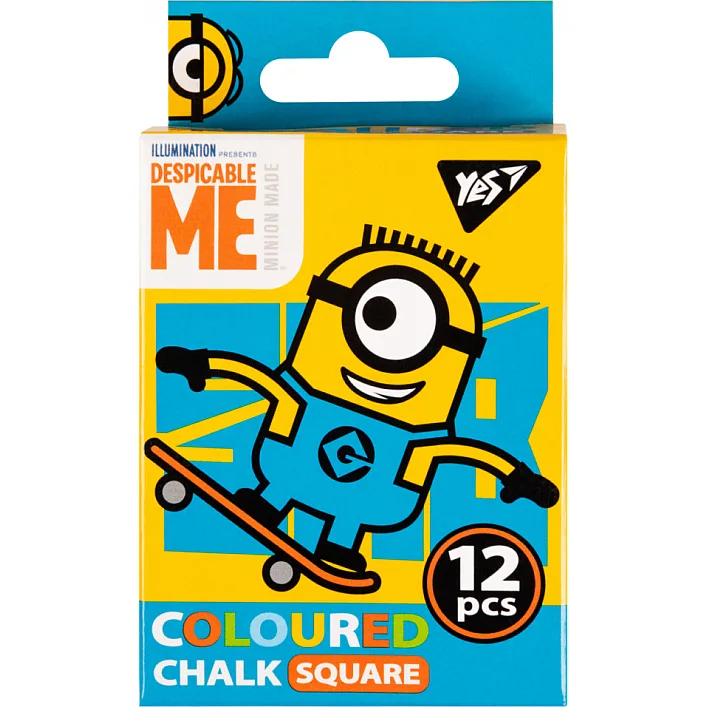 Мел Yes цветной квадратный 12 шт 6 кол Minions (400391)
